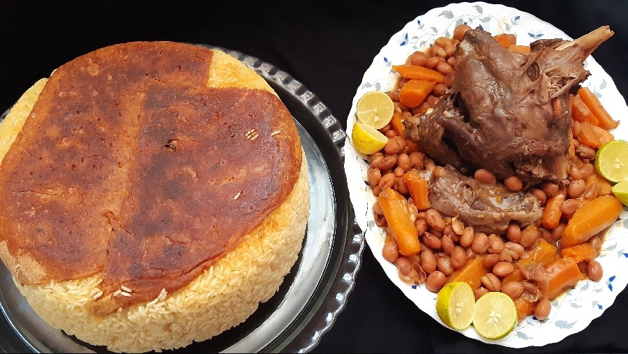 عکس برنج وچلو گوشت (گردن شتر مرغ)