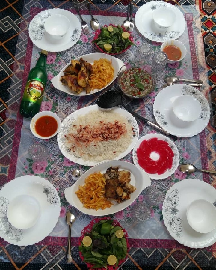 عکس برنج و مرغ و ماهی?