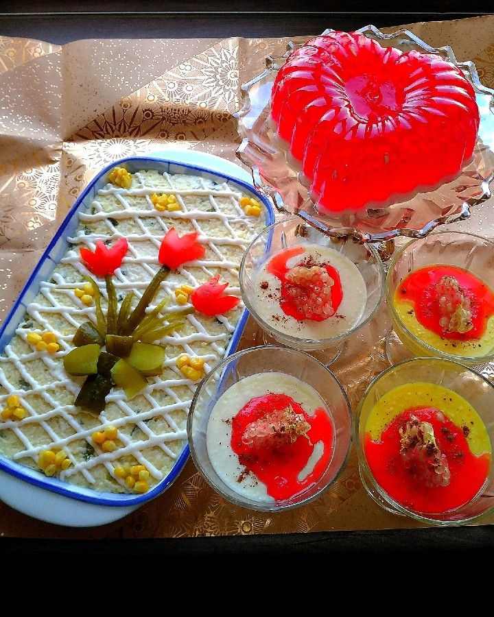 عکس سالاد الویه، پاناکوتا، ژله
