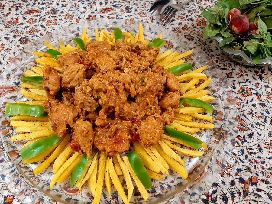 عکس خوراک مرغ عربی(زعفرانی)