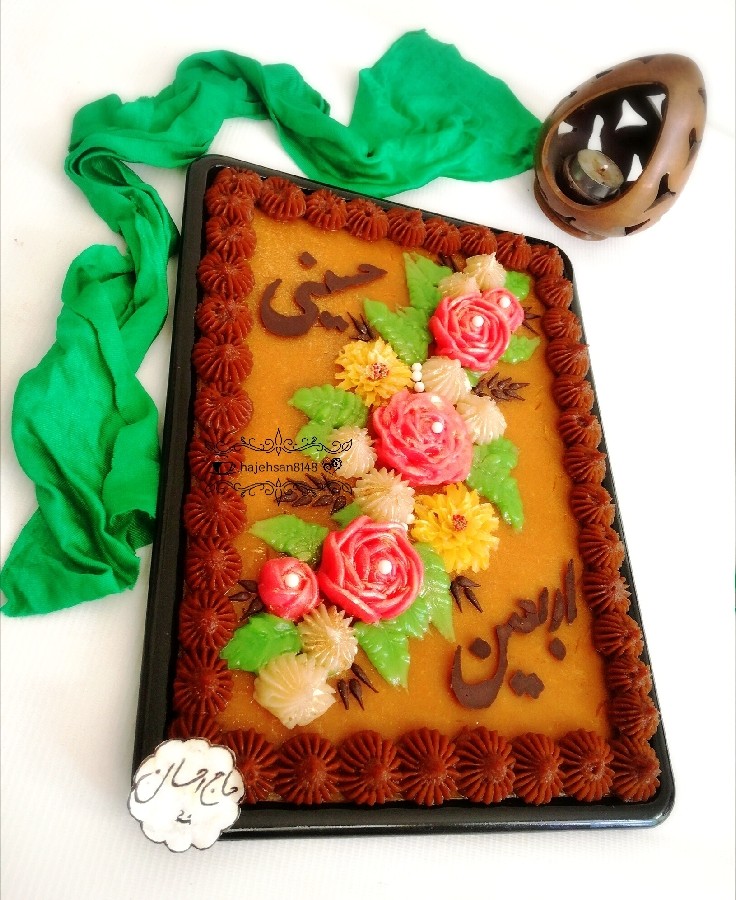 عکس حلوای کاراملی کرم حلوا اربعین حسینی تزیین ایده