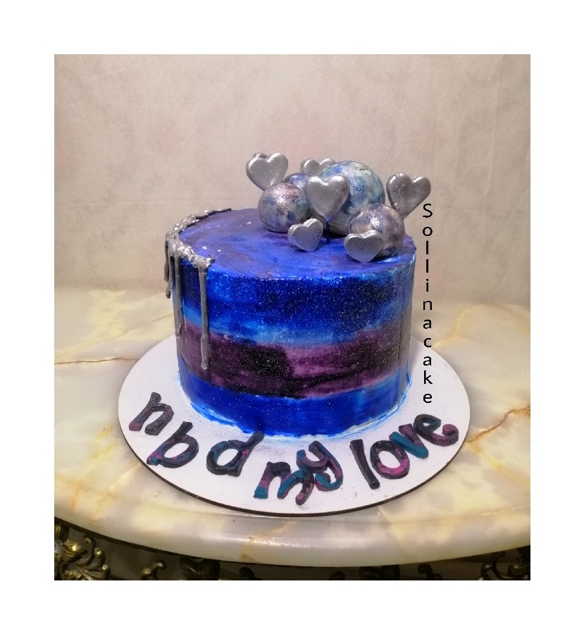 عکس کیک خامه ای کهکشانی ?