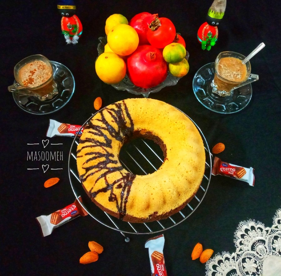 عکس کیک دورنگ خوشمزه