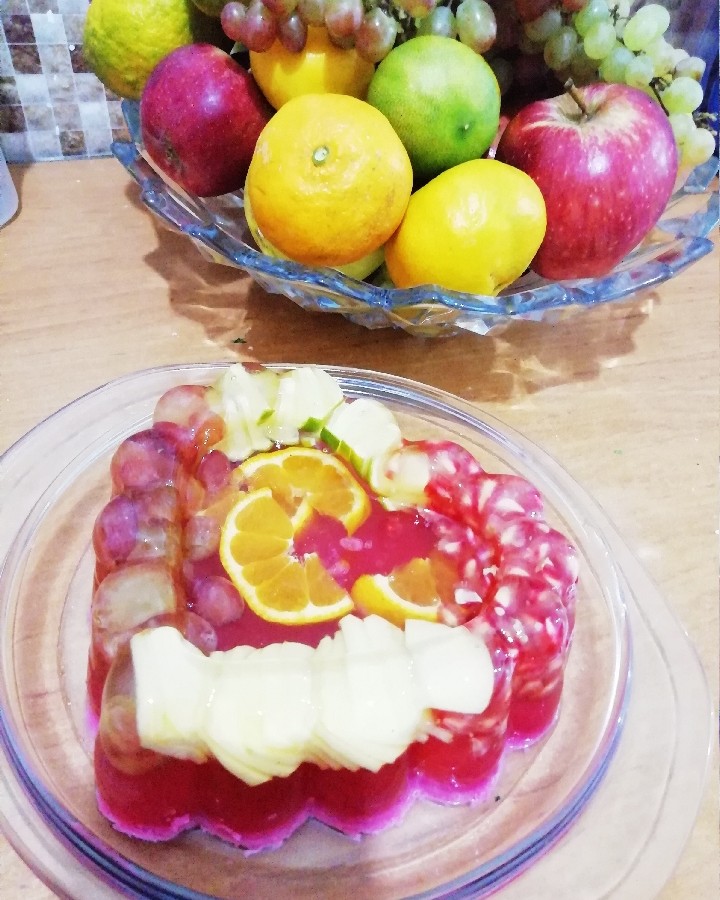 عکس ژله ویترینی میوه