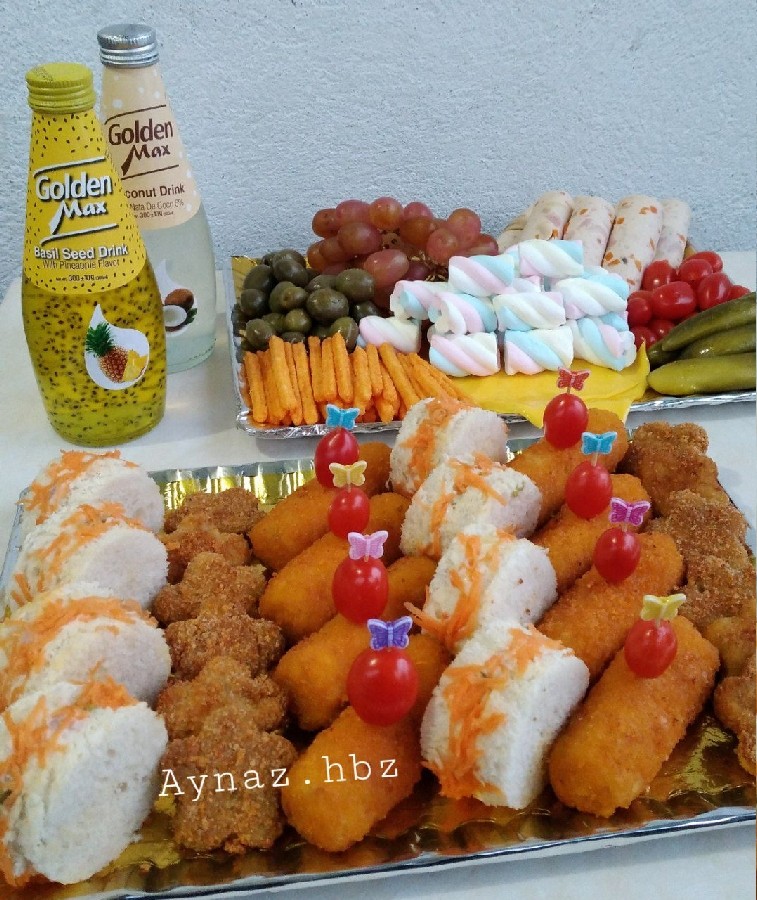 عکس راتا الویه ، کراکت پنیری ، ناگت مرغ و سینی مزه