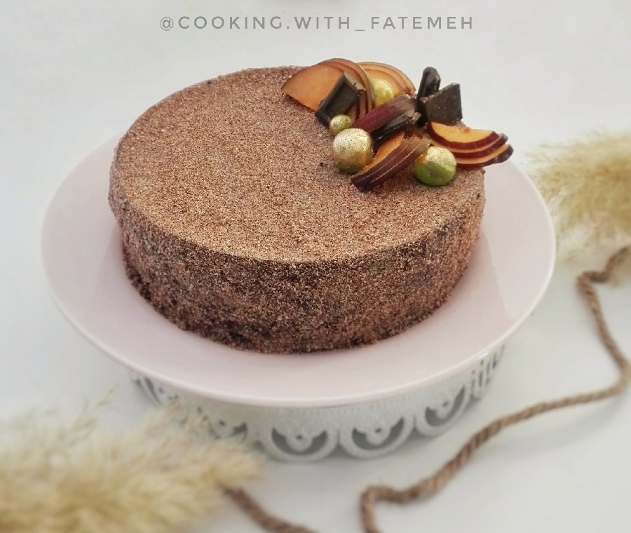 عکس دسر زبرابا پایه کیک شکلاتی
