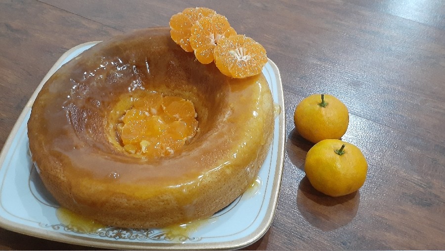 عکس کیک نارنگی با سس نارنگی