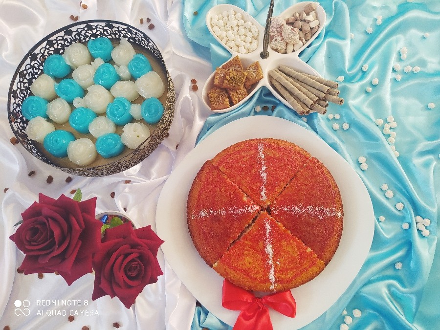 عکس کیک نارگیلی و ژله رولی