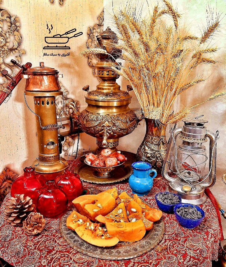 عکس یه شب پاییزی با یه کدو حلوایی خوشمزه