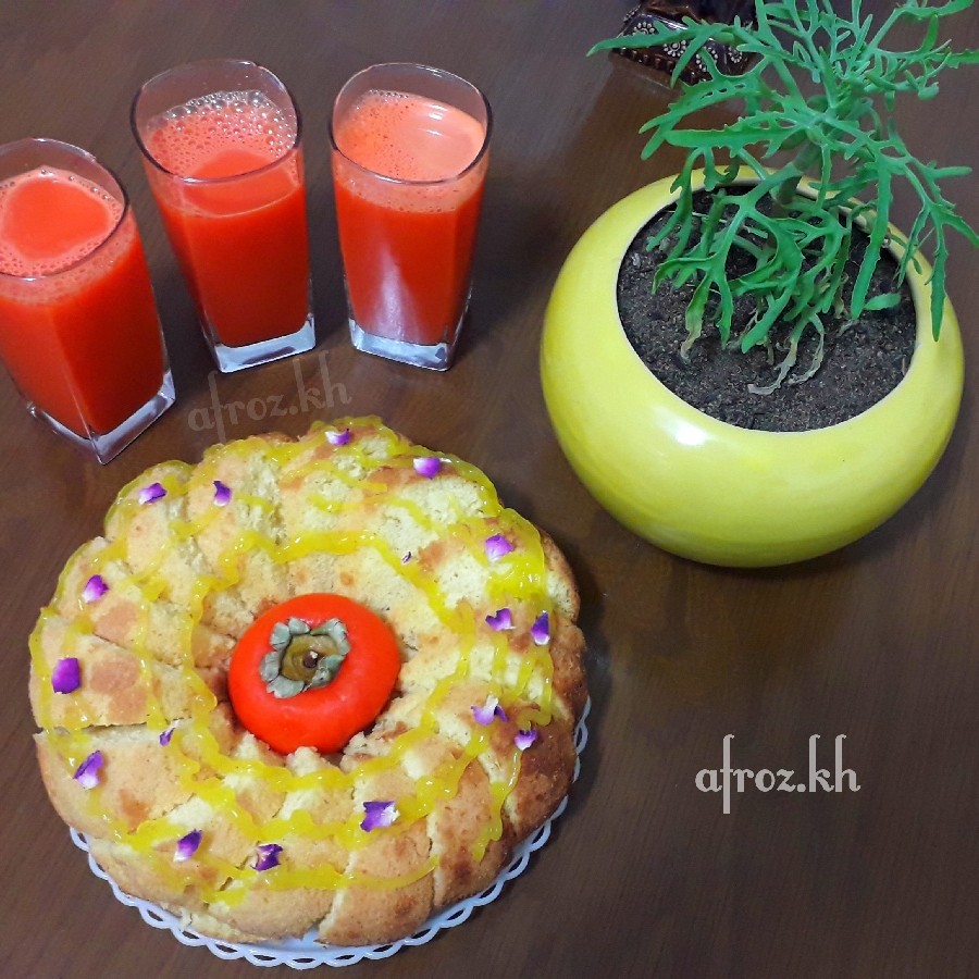 عکس کیک زعفران و. گلاب