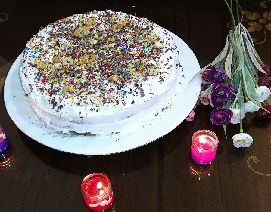 کیک تولد به مناسبت زادروز خودم و خودم پزز??