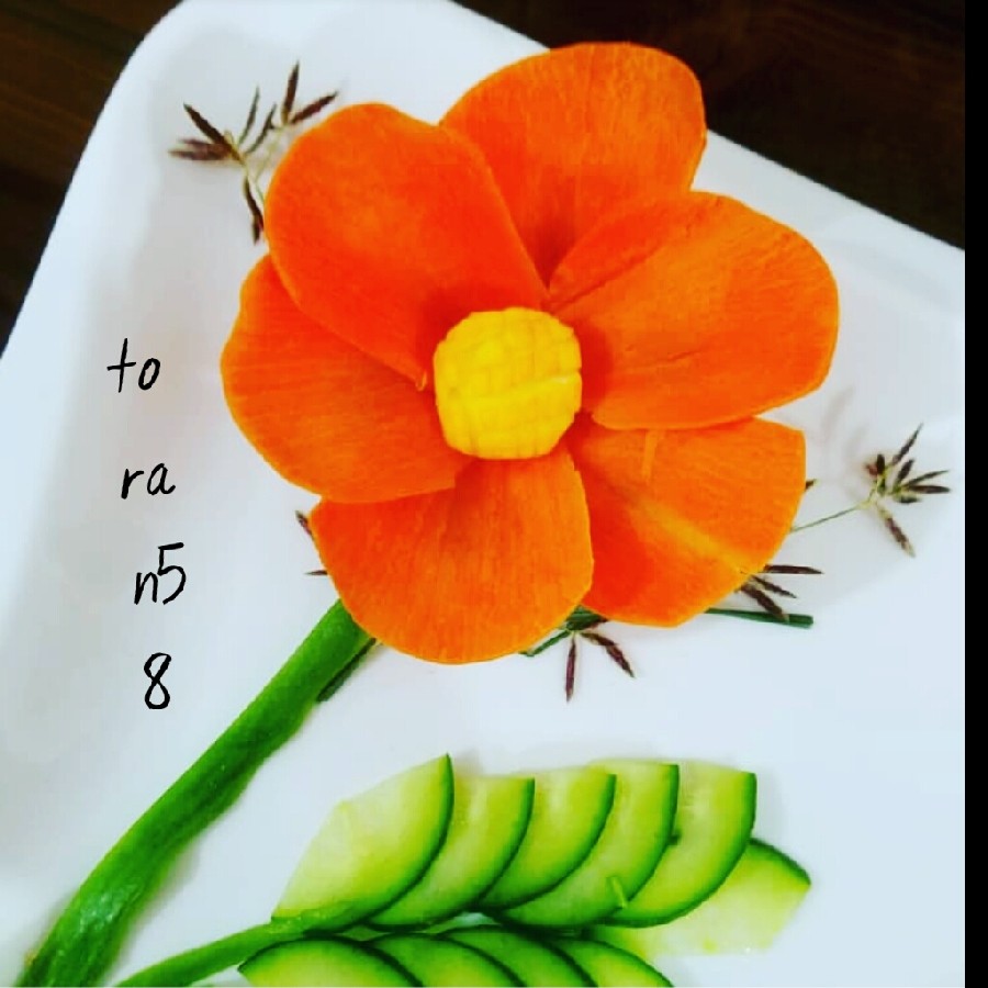 عکس گل با هویج ودورچین