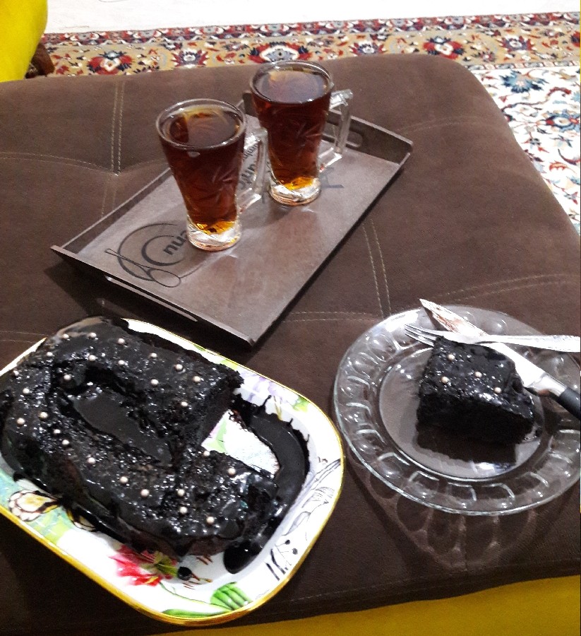 عکس کیک خیس شکلاتی