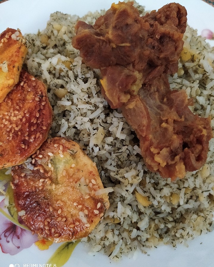 باقالی پلو با گوشت...مرغ گریل شده