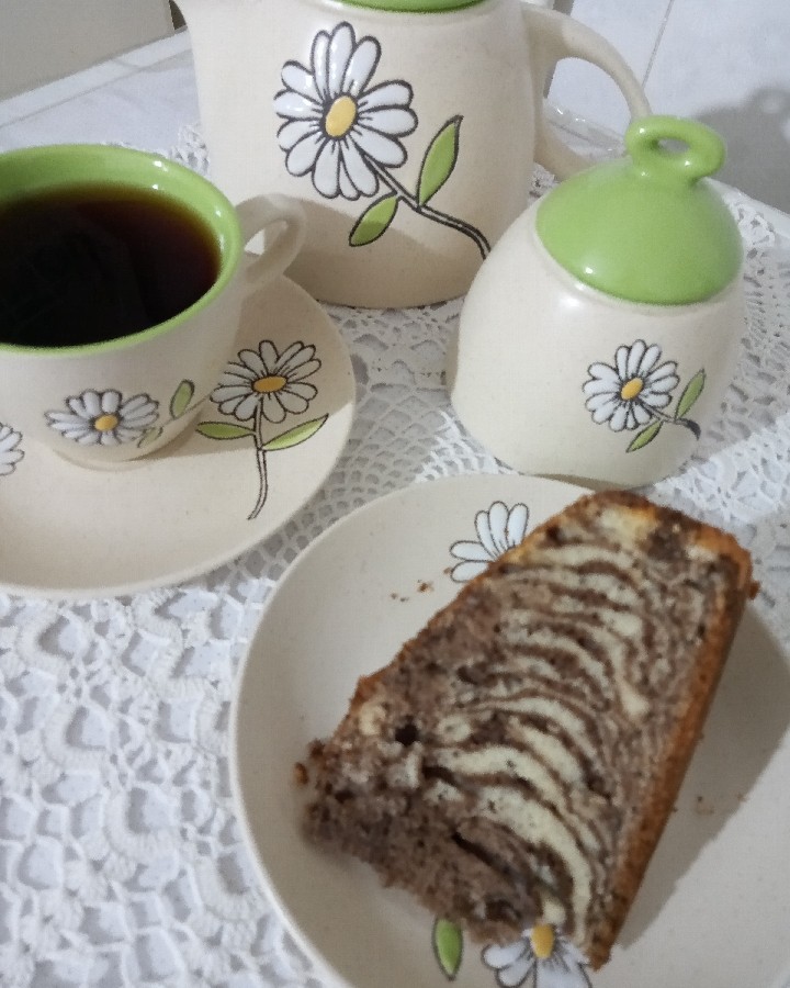 کیک دو رنگ زبرا