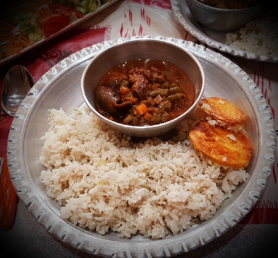 چلو خورش لوبیا سبز❤