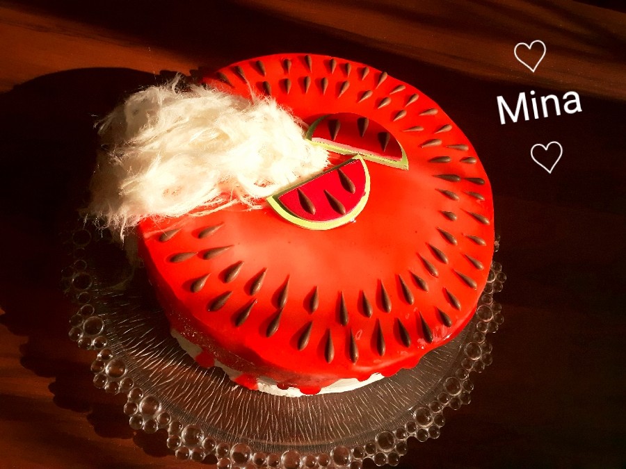 عکس کیک هندوانه ی شب یلدا