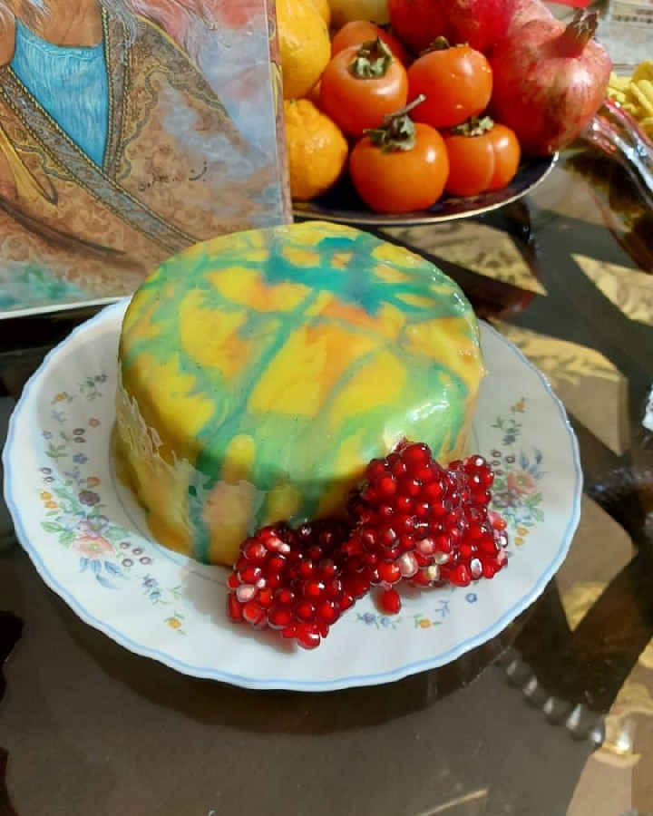 کیک شیفون با روکش براق فرانسوی