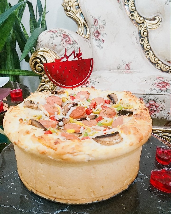 عکس #یلدا#کیک پیتزا