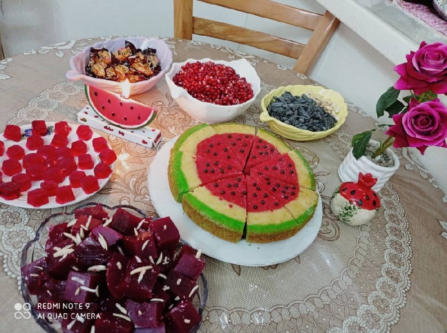 عکس کیک هندوانه    باسلوق  لبو     و پاستیل انار