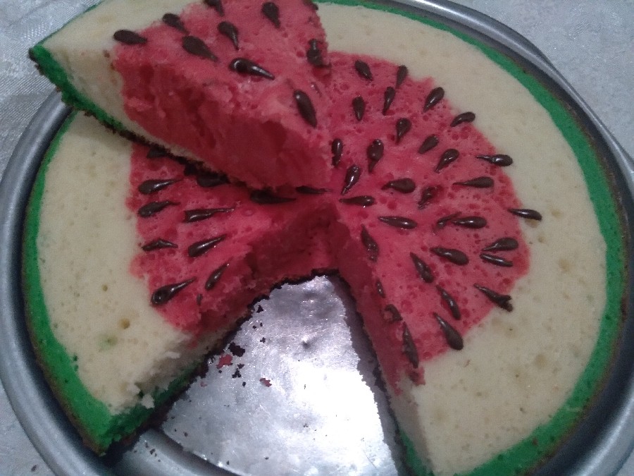کیک هندوانه ای من برای اولین بار