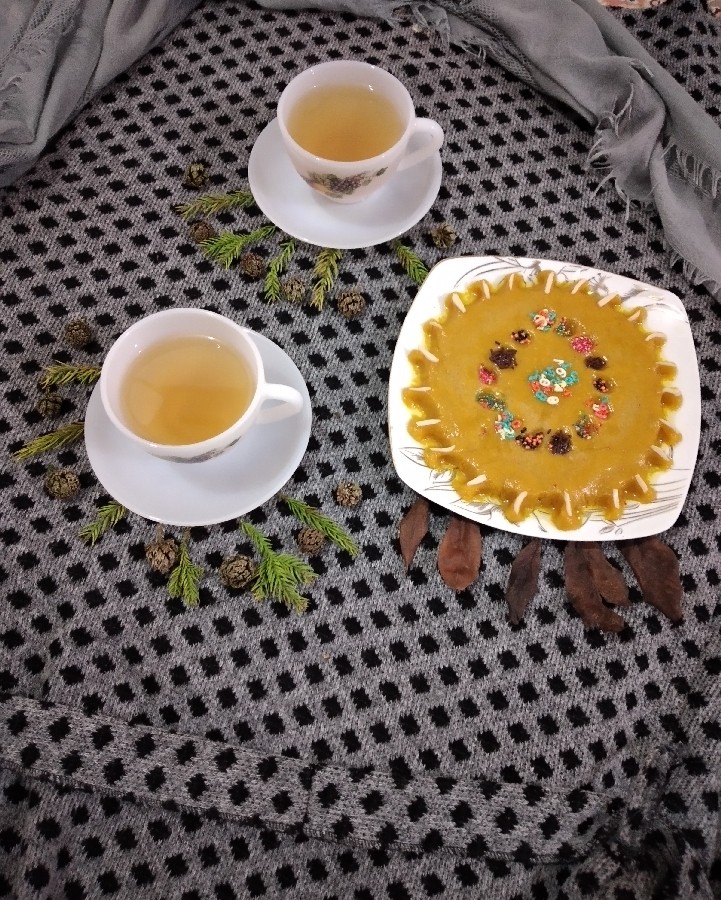 عکس دمنوش چای سبز و سیب 