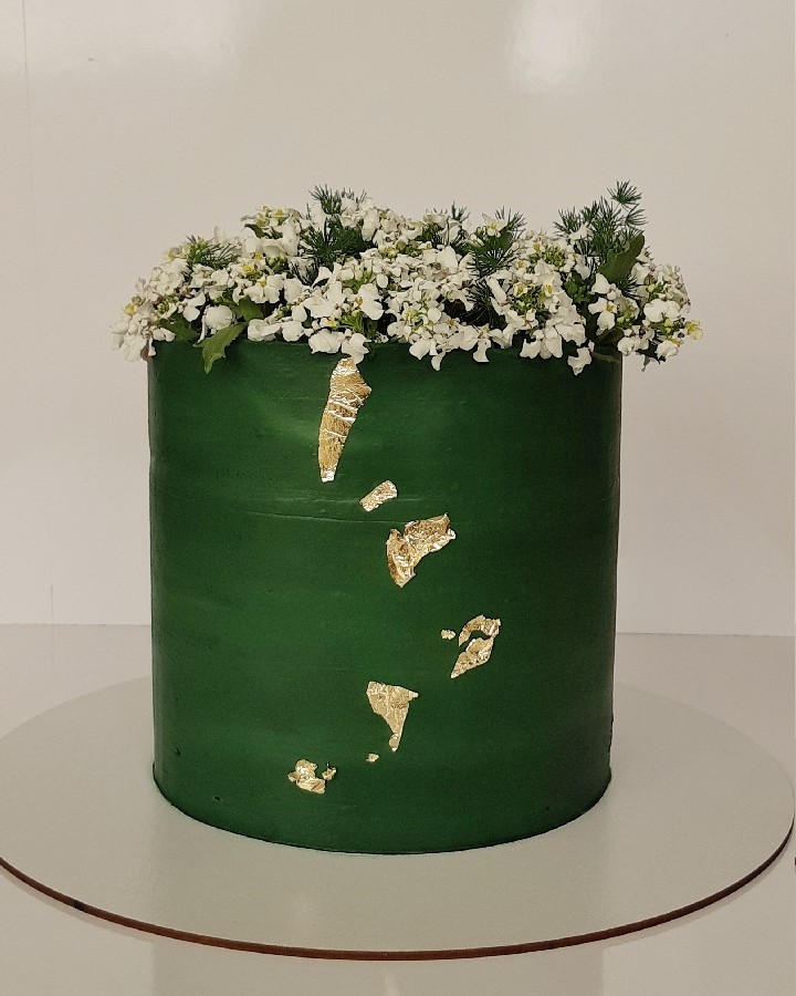 عکس کیک تولد با گل مروارید
