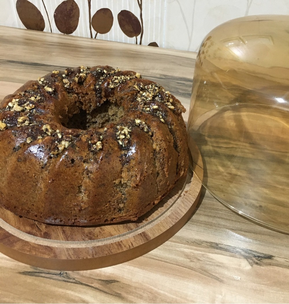 عکس کیک نسکافه گردویی