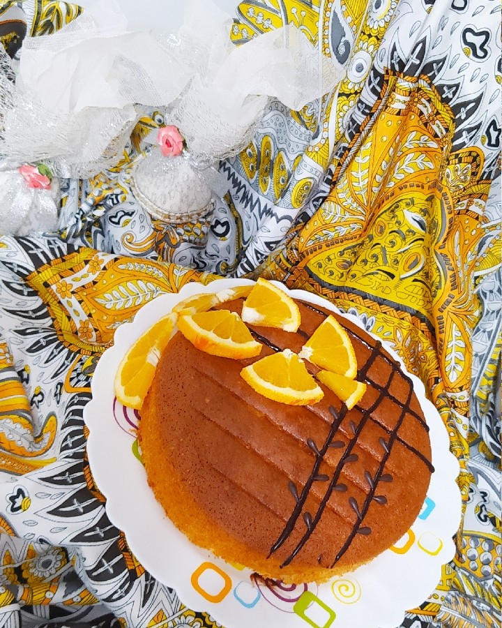 عکس کیک پرتقالی نارگیلی