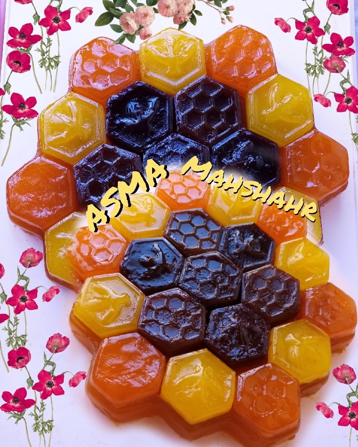 عکس ژله طرح کندو زنبور عسل