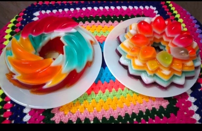 عکس ژله رنگین کمانی و مورب
