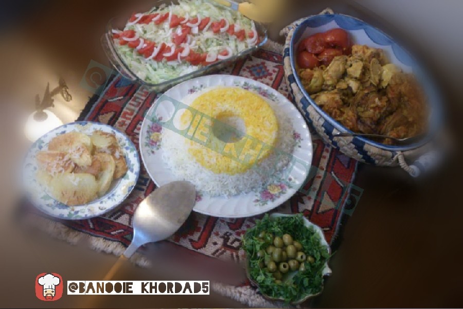 عکس خورشت مرغ و بادمجان و غوره