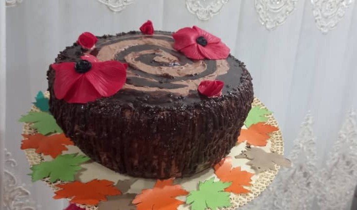 عکس کیک تنه درخت،شیفون  برای روز مادر 1399