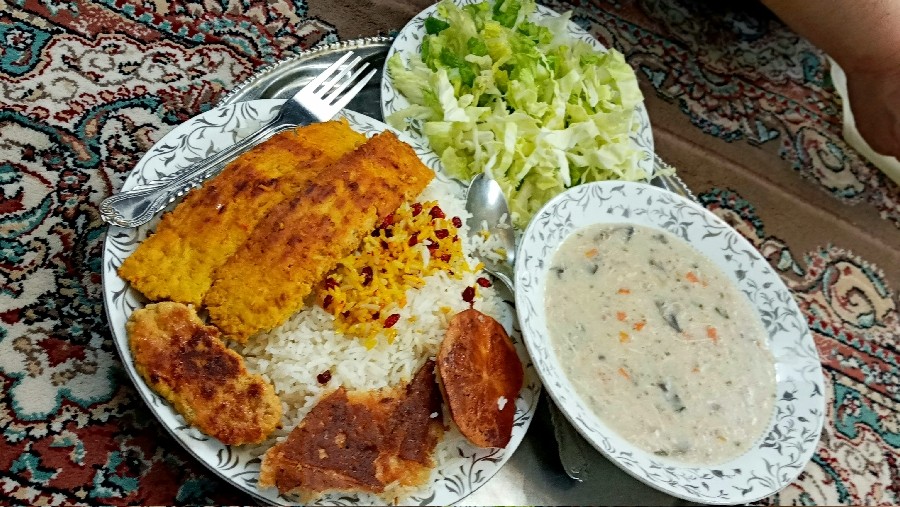 عکس کوبیده مرغ وسوپ شیر