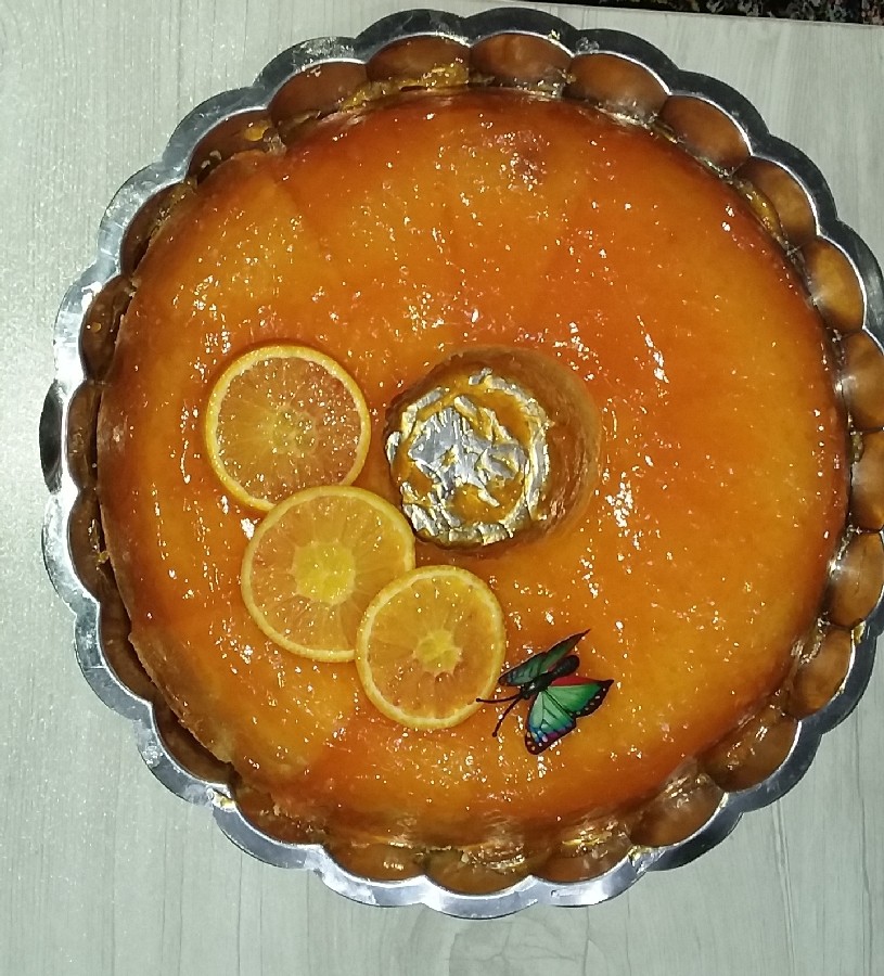 عکس کیک پرتقال با سس پرتقال 