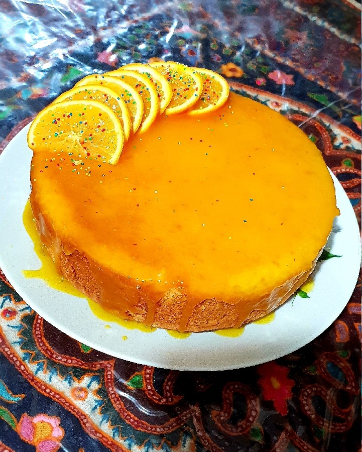 عکس کیک با سس پرتقالی