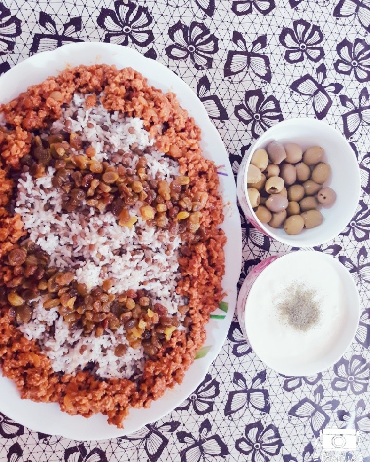 عکس عدس پلو با سویا