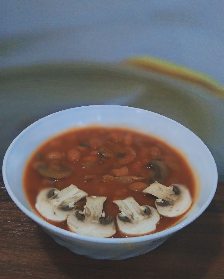 عکس خوراک لوبیا با قارچ