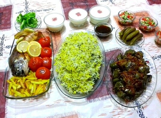 عکس سبزی پلو با ماهی#غذای شب عید#