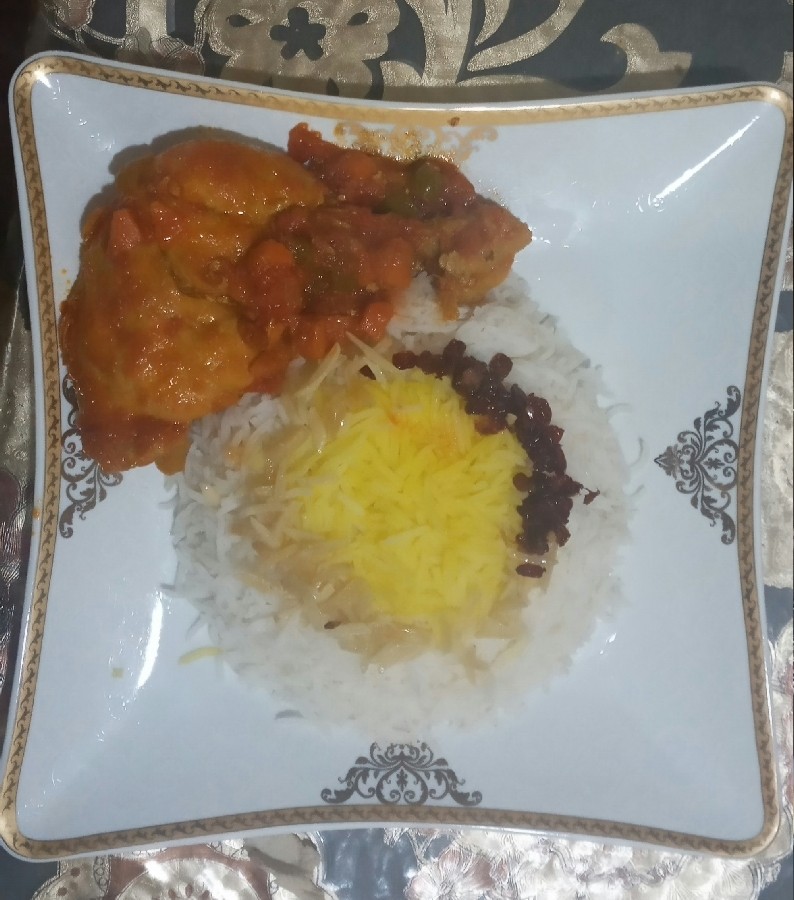 زرشک پلو با مرغ