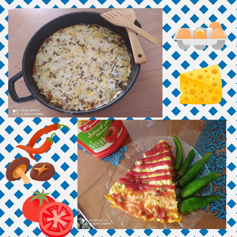 املت قارچ و پنیر