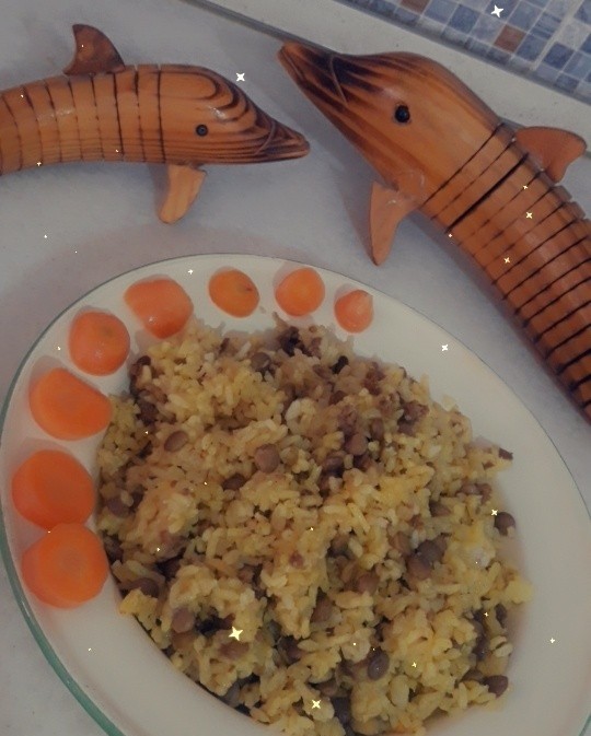 عدس پلو (با گوشت چرخ کرده)