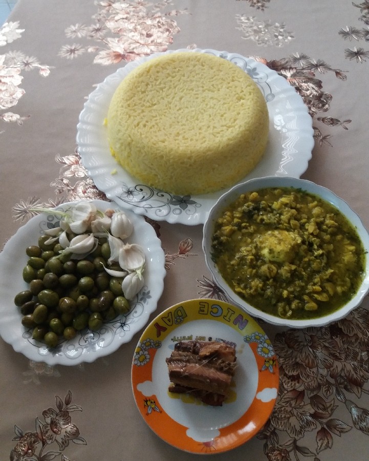 عکس خورشت باقلی باماهی دودی روغنی