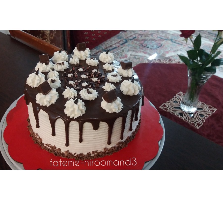 عکس کیک خامه ای شطرنجی