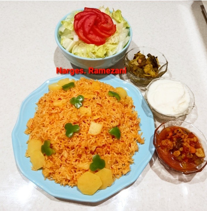 عکس پلو : دمی گوجه فرنگی