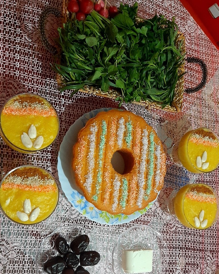 عکس شله زرد ، کیک پرتقالی
