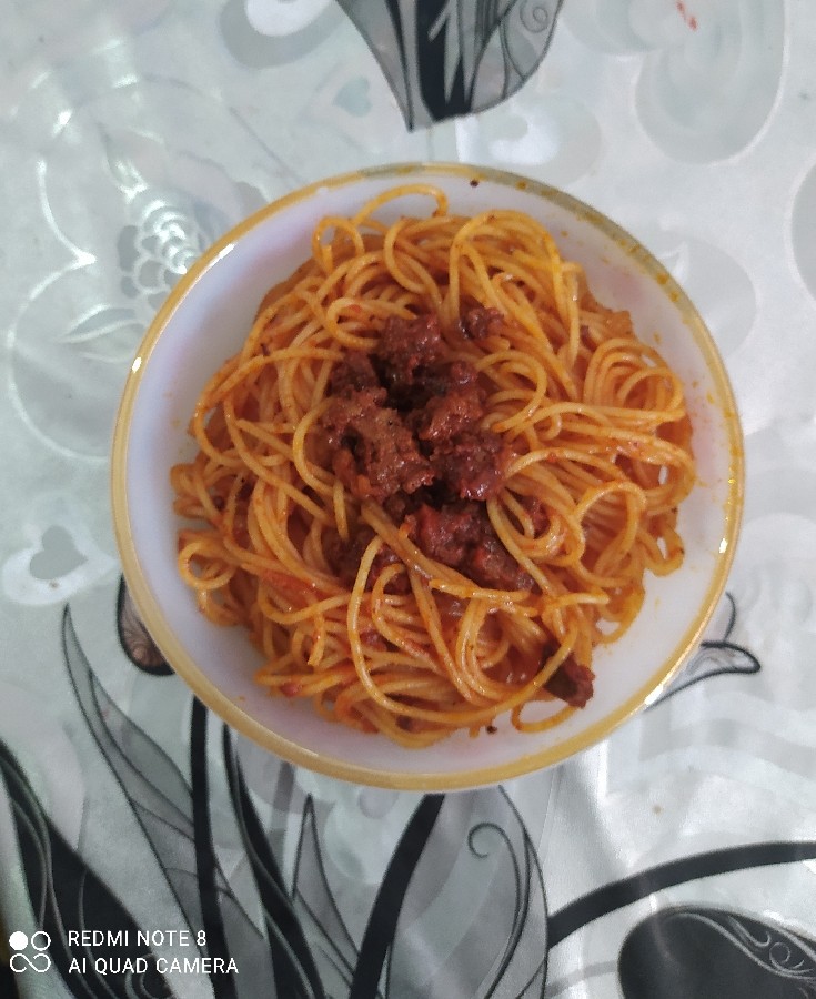 عکس اسپاگتی گوشت