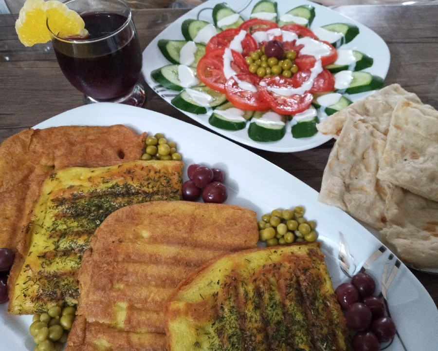 عکس کوکو سیب زمینی و شوید