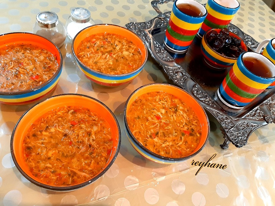 عکس سوپ سبزیجات با مرغ(رژیمی)