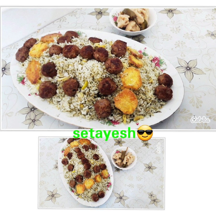 عکس پلو باقالی با گوشت قلقلی